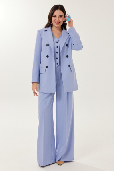 Брюки, жакет, жилет Твой имидж 2159 голубой - фото 1