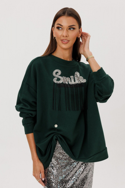 Свитшот Ларс Стиль 1119/1 темный-изумруд - фото 2