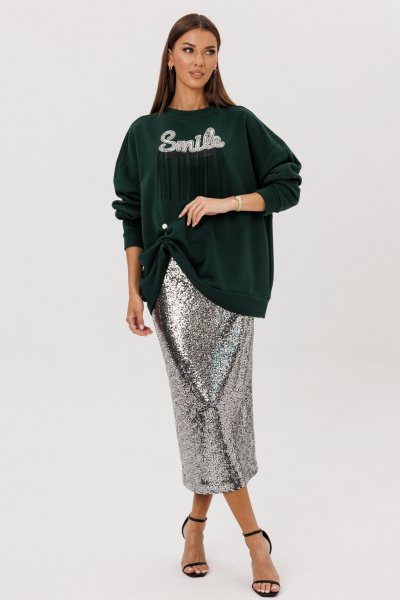 Свитшот Ларс Стиль 1119/1 темный-изумруд - фото 3