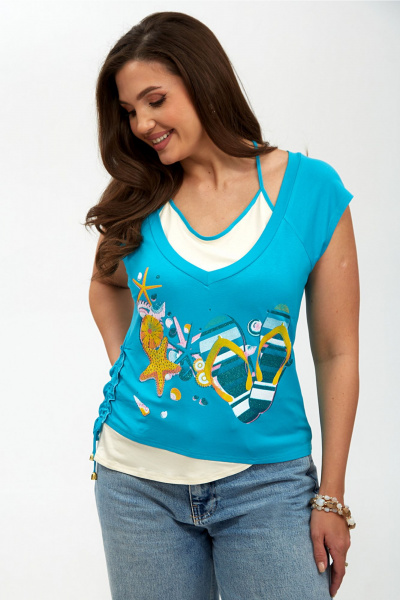 Блуза Таир-Гранд 62150 голубой-1 - фото 10