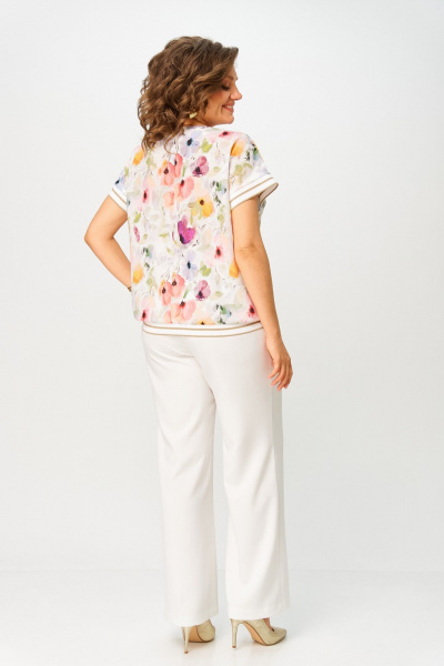 Блуза Swallow 857.1 молочный/акварельные_цветы - фото 8