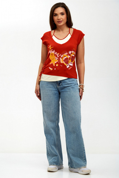 Блуза Таир-Гранд 62150 терракот-1 - фото 8