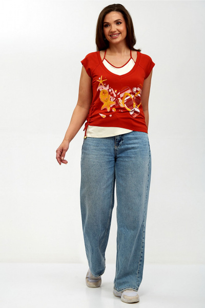 Блуза Таир-Гранд 62150 терракот-1 - фото 7