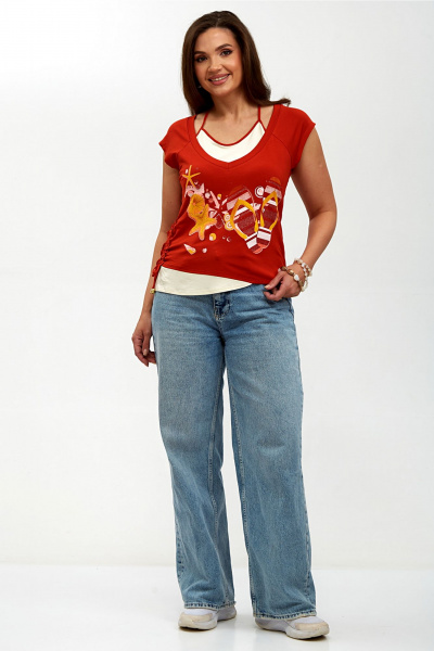 Блуза Таир-Гранд 62150 терракот-1 - фото 6