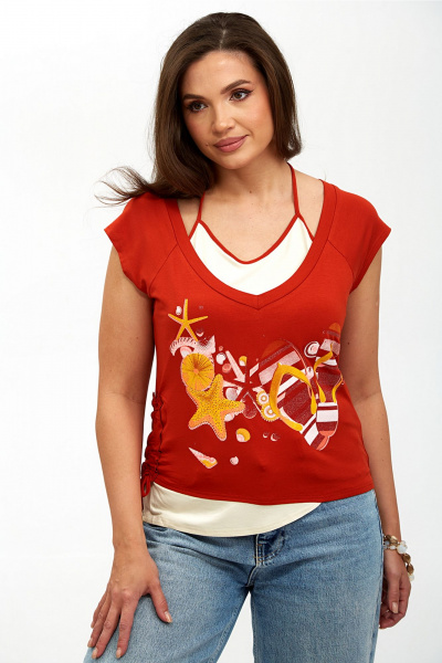 Блуза Таир-Гранд 62150 терракот-1 - фото 1