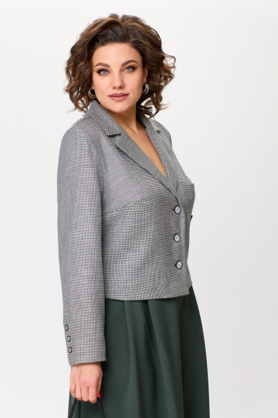 Жакет, юбка Aira Style 24-17А серо-зеленый - фото 12