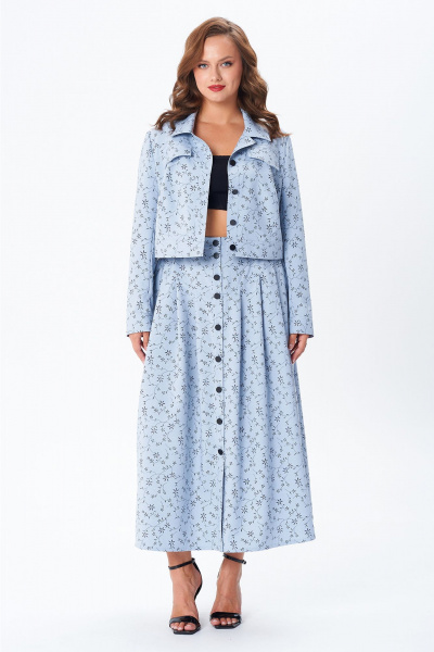 Жакет, юбка Liona Style 950 голубой - фото 6