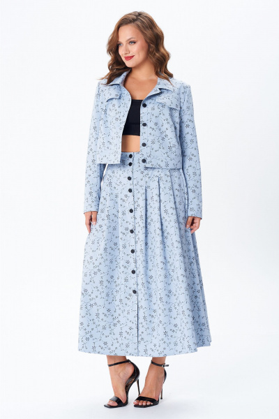 Жакет, юбка Liona Style 950 голубой - фото 5