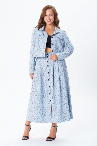 Жакет, юбка Liona Style 950 голубой - фото 1