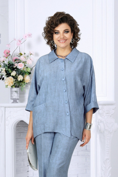 Блуза, брюки Ninele 7497 голубой - фото 2
