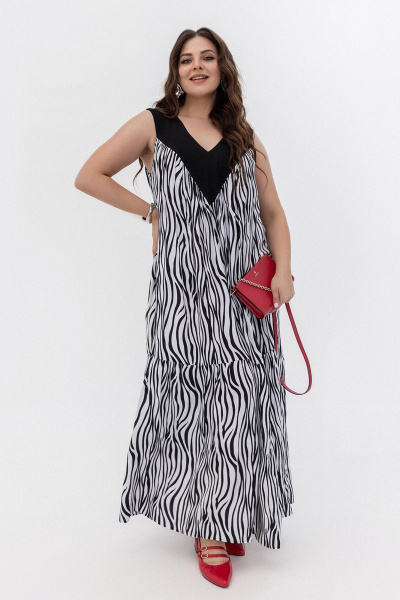 Платье ASV 2821 бело-черный - фото 7