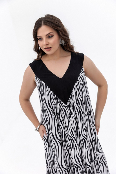 Платье ASV 2821 бело-черный - фото 3