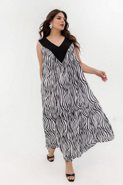 Платье ASV 2821 бело-черный - фото 1