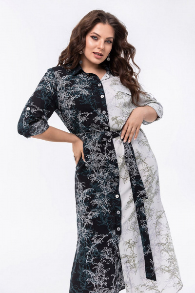 Платье ASV 2816 черно - белый - фото 9