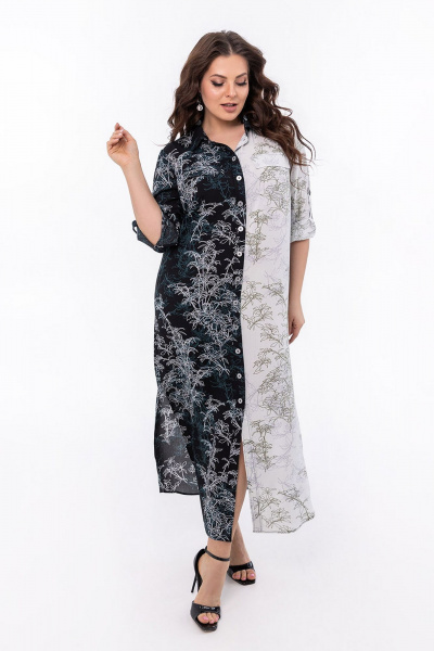 Платье ASV 2816 черно - белый - фото 7