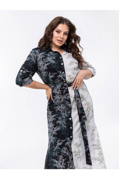 Платье ASV 2816 черно - белый - фото 4