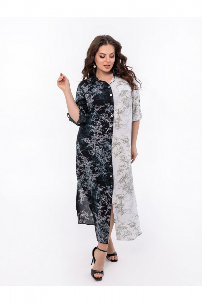 Платье ASV 2816 черно - белый - фото 3