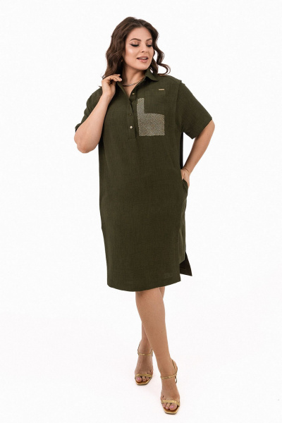 Платье ASV 2814 хаки - фото 3