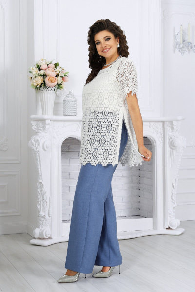 Блуза, брюки, джемпер Ninele 6075 небесный - фото 4