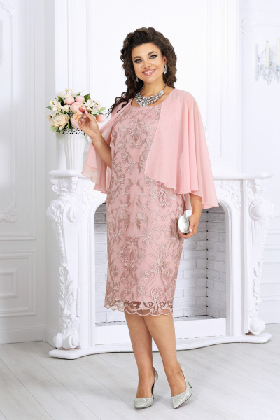 Платье Ninele 6062 пудра - фото 6