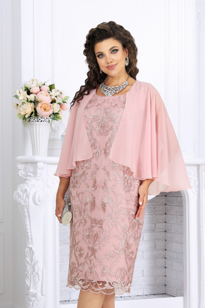 Платье Ninele 6062 пудра - фото 2