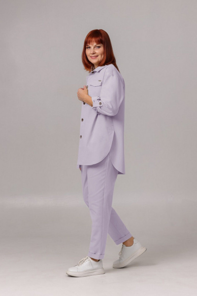 Брюки, рубашка Соджи 616 светло-лавандовый - фото 2