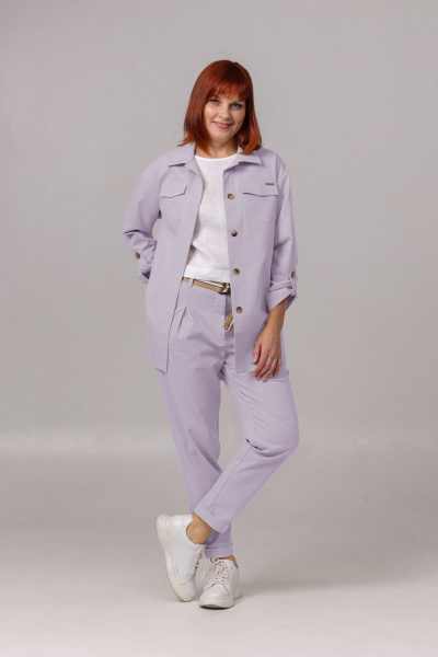 Брюки, рубашка Соджи 616 светло-лавандовый - фото 1