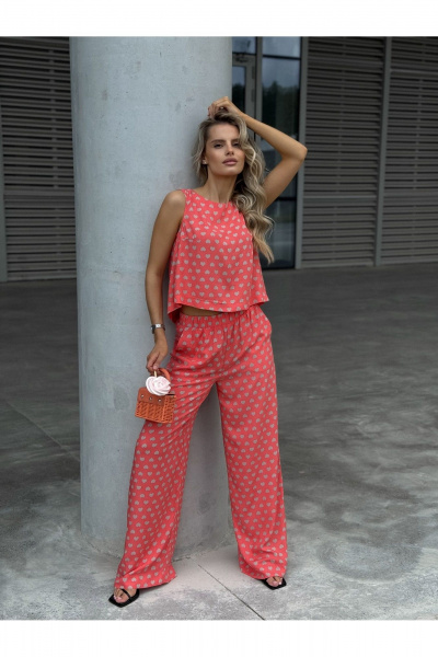 Блуза, брюки Dilana VIP 2111 розовый_принт - фото 13