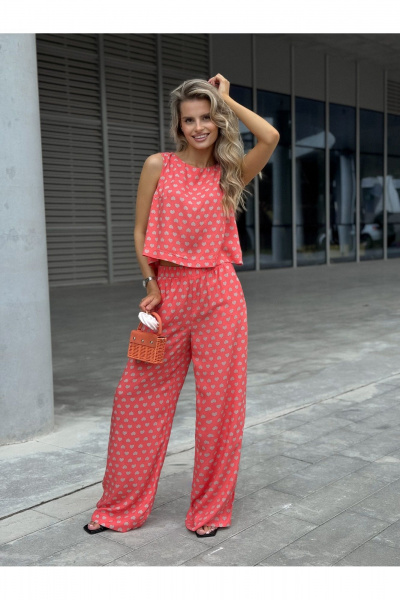 Блуза, брюки Dilana VIP 2111 розовый_принт - фото 1