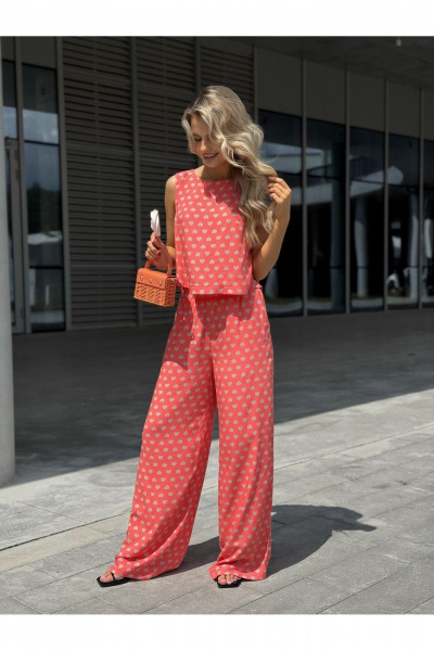 Блуза, брюки Dilana VIP 2111 розовый_принт - фото 2