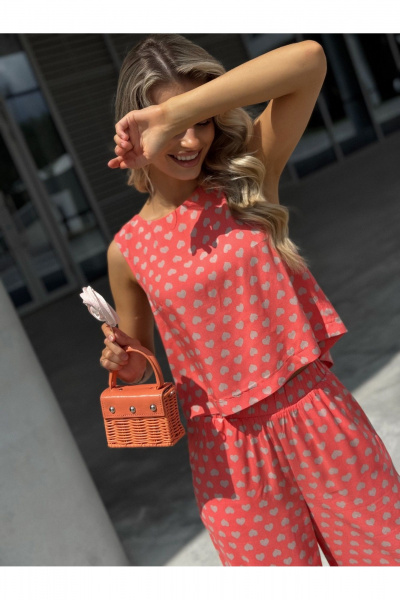 Блуза, брюки Dilana VIP 2111 розовый_принт - фото 4