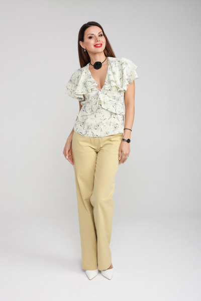 Брюки IUKONA 1011 бледно-желтый - фото 2
