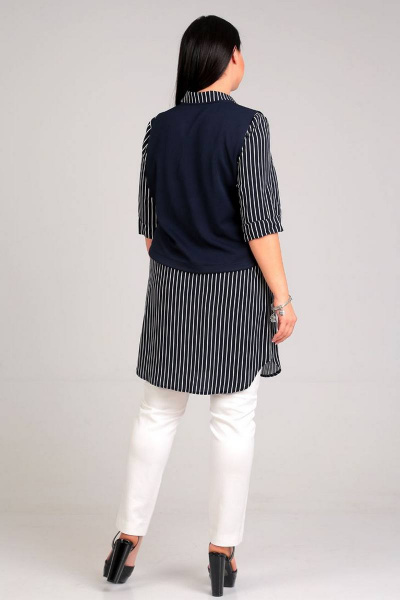 Жилет и туника удлиненная из вискозы и текстиля Таир-Гранд 62253 т.синий - фото 3