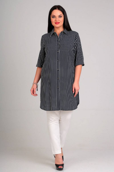 Жилет и туника удлиненная из вискозы и текстиля Таир-Гранд 62253 т.синий - фото 5