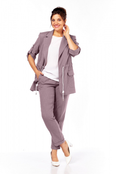 Блуза, брюки, жакет Ольга Стиль С-944 бежевый - фото 2