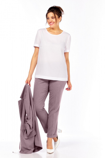 Блуза, брюки, жакет Ольга Стиль С-944 бежевый - фото 7