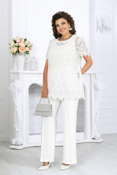 Блуза, брюки, джемпер Ninele 6075 молочный - фото 15