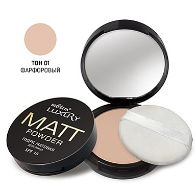 Пудра Belita Пудра матовая д/лица SPF 15 тон 01 фарфоровый, линия LUXURY, Польша - фото 1