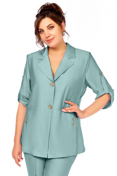 Брюки, жакет Ольга Стиль С-852 ментол - фото 2