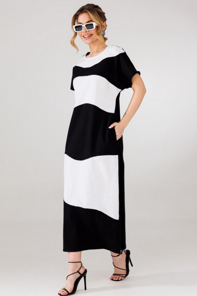 Платье Faufilure C1760 черно-белый - фото 1