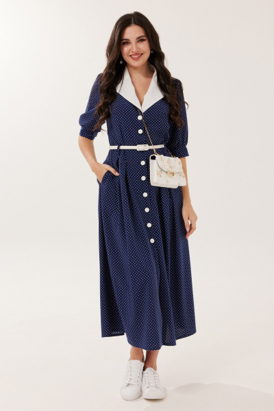 Платье Твой имидж 2160 синий_горох - фото 4