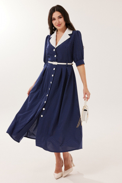 Платье Твой имидж 2160 синий_горох - фото 3