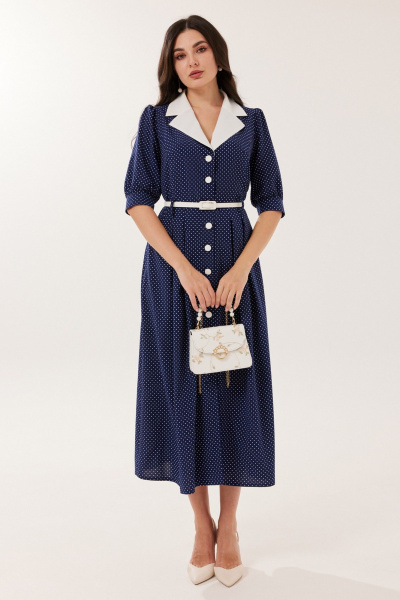 Платье Твой имидж 2160 синий_горох - фото 2