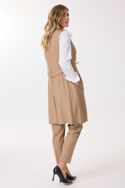 Брюки, жилет, рубашка Твой имидж 2181 кэмел - фото 6