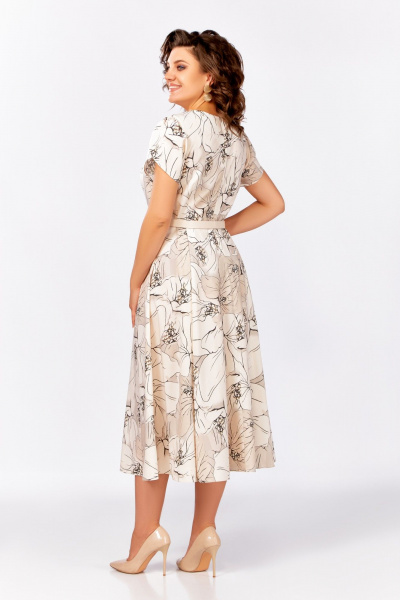 Платье Swallow 820.1 кремово-бежевый/цветы - фото 9