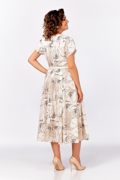 Платье Swallow 820.1 кремово-бежевый/цветы - фото 8