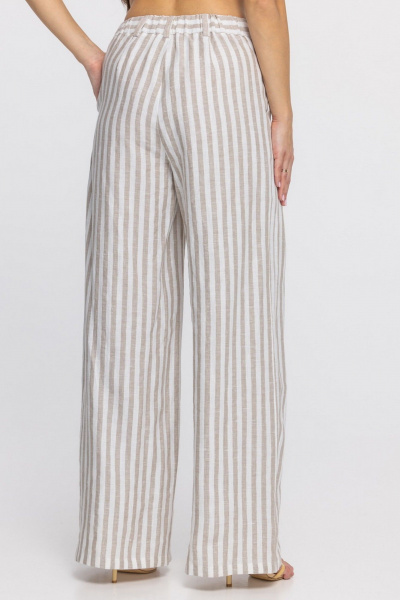 Брюки FASHION CENTRE Л-3968 молочно-бежевая_полоска - фото 4