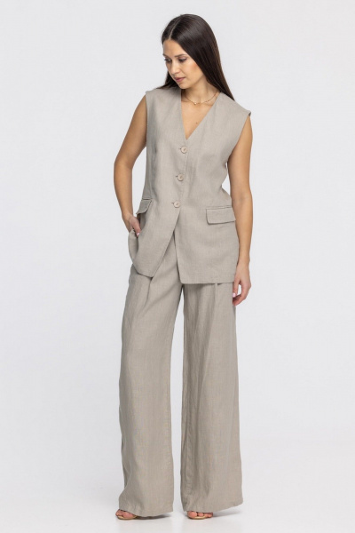 Брюки FASHION CENTRE Л-3968 песочный - фото 3