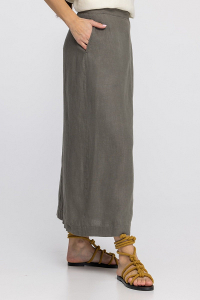 Юбка FASHION CENTRE Л-4008 серо-коричневый - фото 7