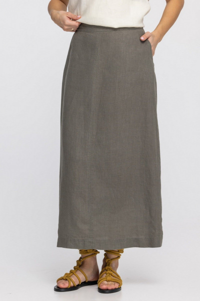 Юбка FASHION CENTRE Л-4008 серо-коричневый - фото 6